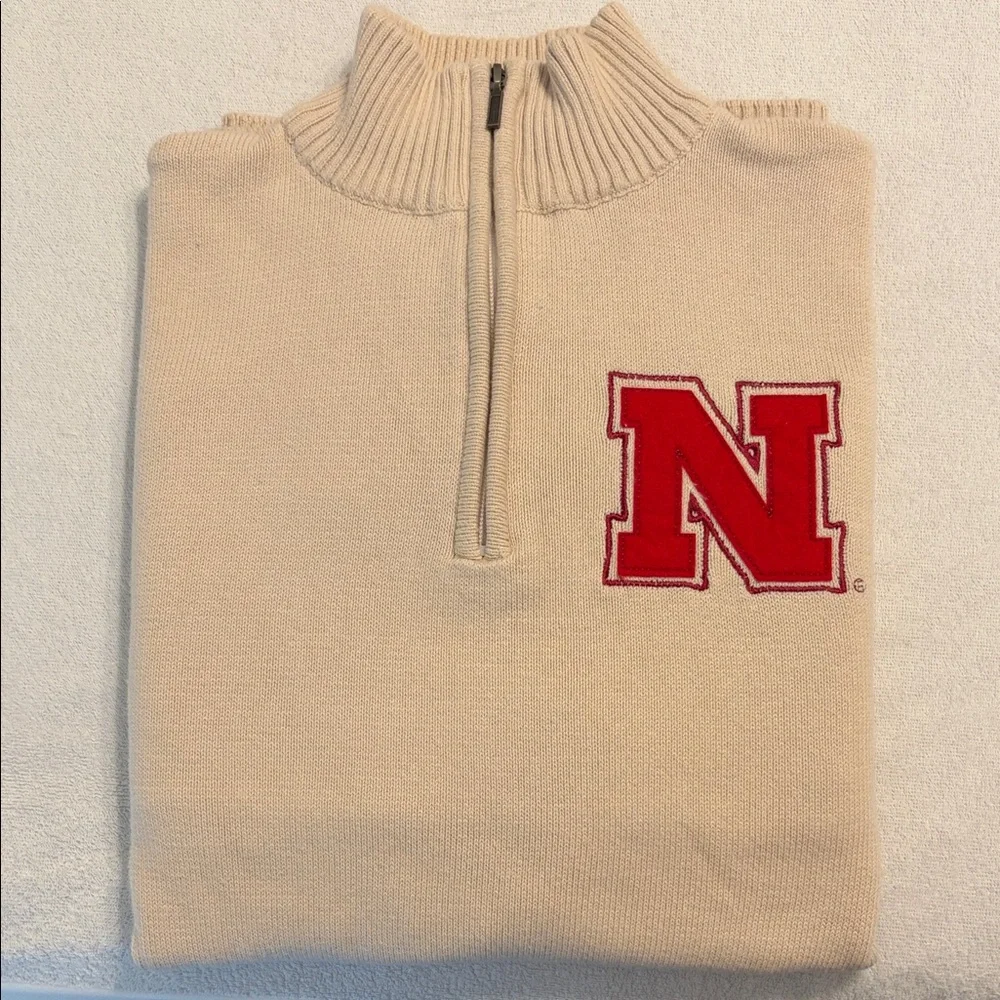 Nebraska Men's Half-Zip Sweater - Picture 1 of 4